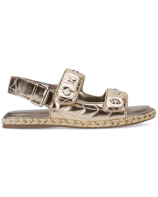 Karl Lagerfeld Metallic Charlay Almond Toe Flat Sandals