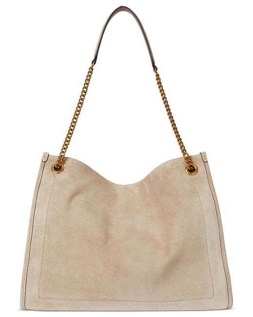 Ralph Lauren Natural Bradley Large Suede Shopper Tote Bag