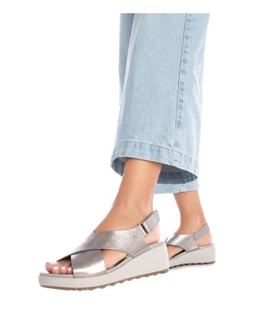 Xti Metallic Wedge Sandals By
