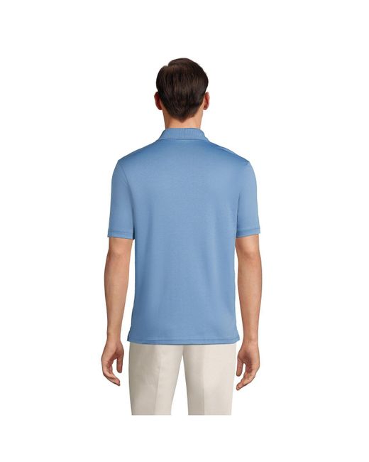 Lands' End Short Sleeve Super Soft Supima Polo Shirt With Pocket in