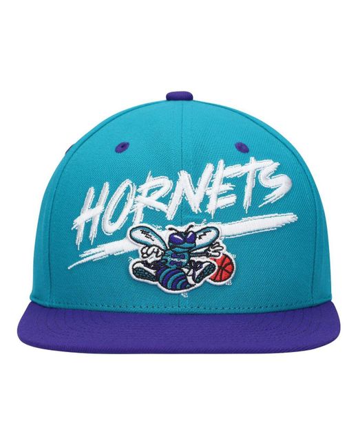 Men's Mitchell & Ness Purple Charlotte Hornets Soul Cross Check Snapback