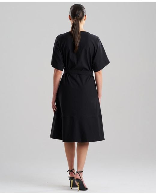 Natori Black Solid Lightweight Woven Dress