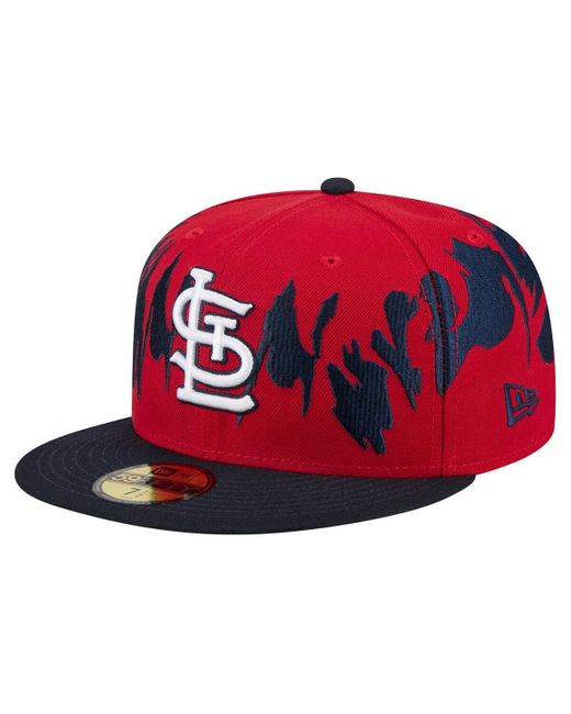 KTZ Red/navy St. Louis Cardinals Retro Pattern 59fifty Fitted Hat for men