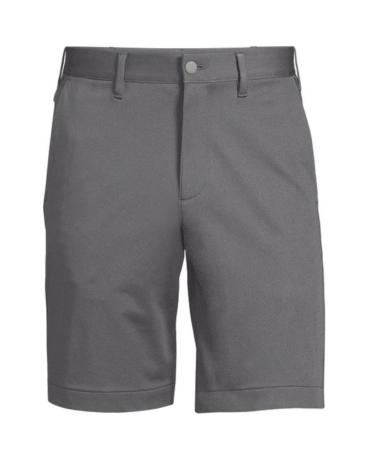 Lands' End Gray Traditional Fit 9" Flex Performance Golf Shorts