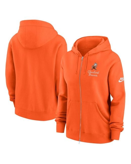 Nike Women's Orange Cleveland Browns Phoenix Rewind Full-zip Hoodie