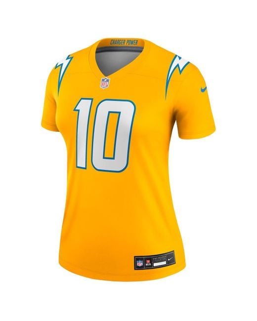 Nike Yellow Justin Herbert Los Angeles Chargers Alternate Charger Power Legend Player Performance Top