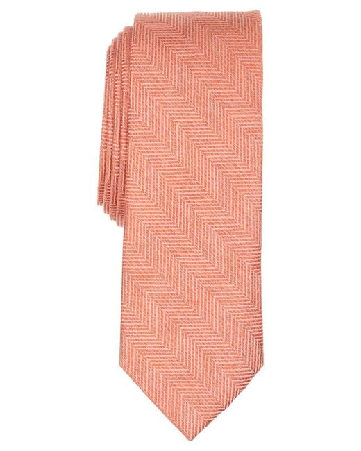 BarIII Pink Melange Chevron Solid Tie for men