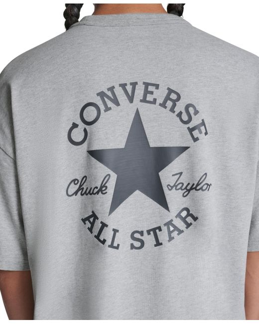 Converse Gray Loose Fit Sneaker Patch T-shirt for men