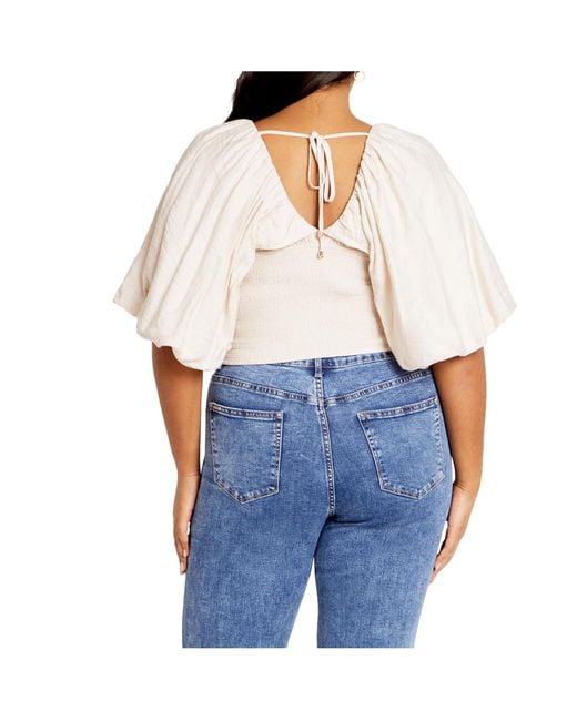 City Chic Blue Plus Size Peta Top
