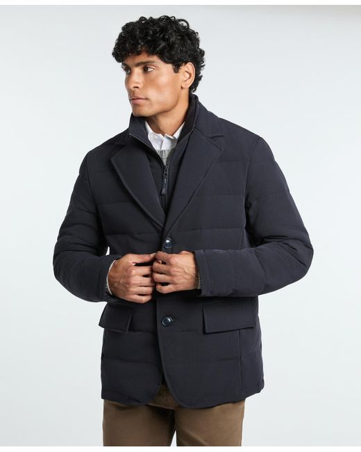 Ted Baker Blue Solid Quilted Puffer Blazer Jacket for men
