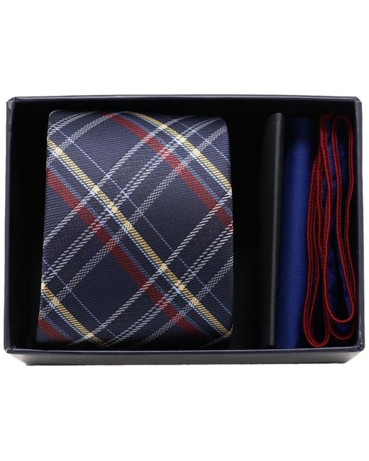 Ben Sherman Blue Â 2-piece Plaid Tie And Pocket Square Half Box Set for men