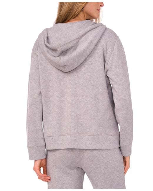 Vince Camuto Gray Knit Zip-front Hoodie Jacket