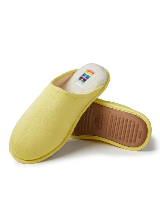 Dearfoams Yellow Pride Collection Scuff Slipper