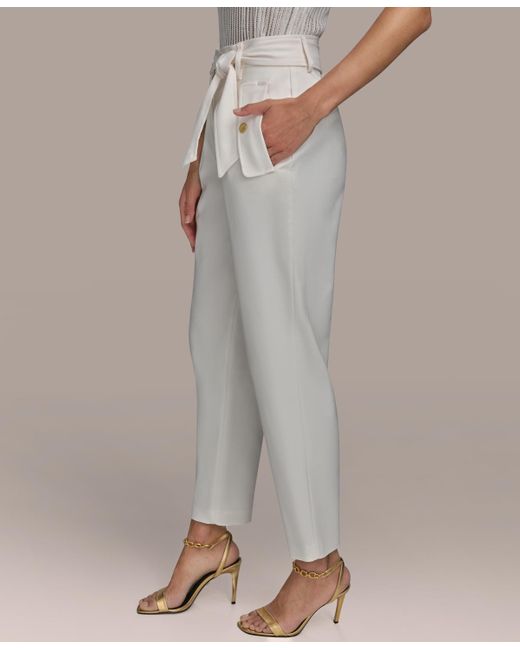 Donna Karan Natural Cotton-blend Slim-leg Pants