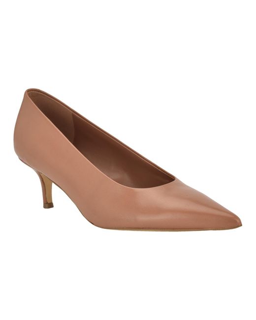Calvin Klein Brown Voneta Kitten Heel Pumps