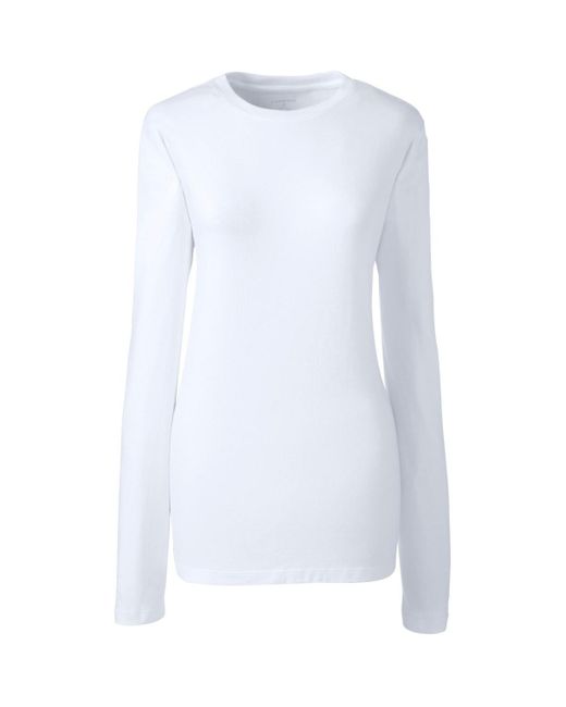 Lands' End White School Uniform Long Sleeve Essential T-shirt