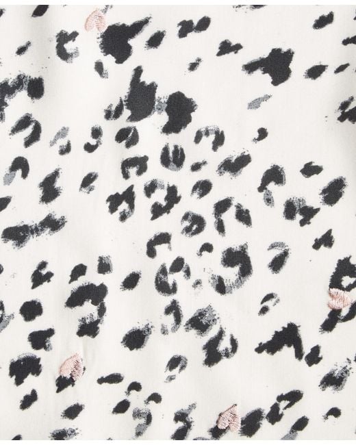 On 34th White Leopard-print Scarf