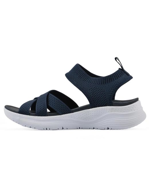 White Mountain Blue Charry Round Toe Flat Sandals