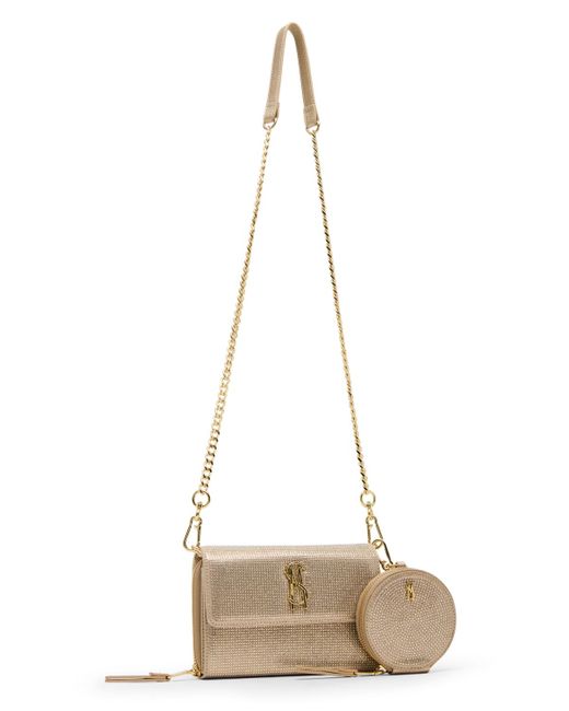 Steve Madden Natural Boxed Carina Embellished Crossbody Wallet