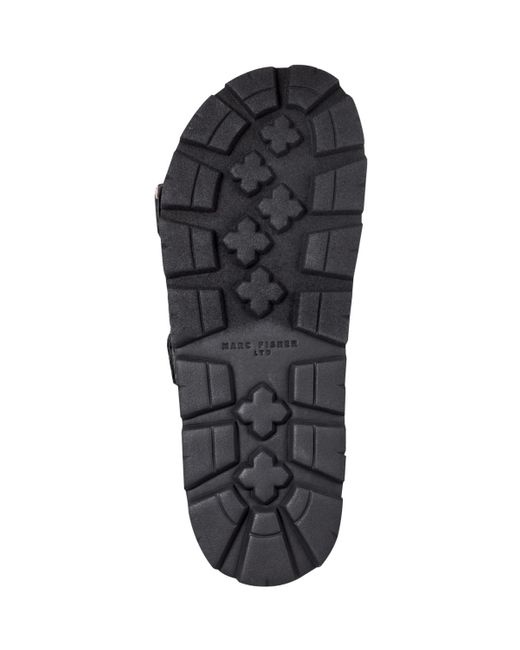 Marc Fisher Women's Black Mylan Woven Buckle Straps Flat Sandals flat sandals