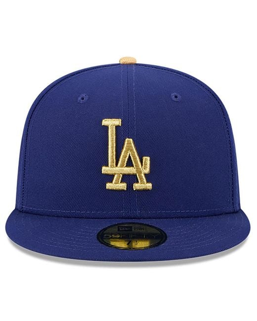 KTZ Blue Los Angeles Dodgers 2025 Gold Collection 9fifty Snapback Hat for men