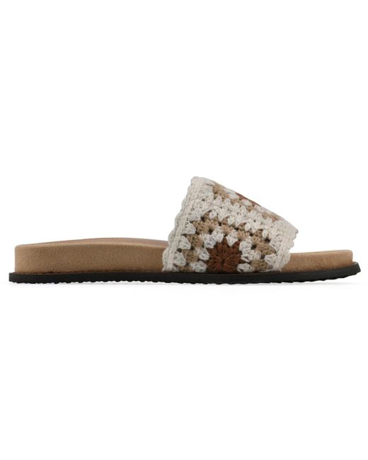White Mountain Brown Maxim Round Toe Flat Sandals
