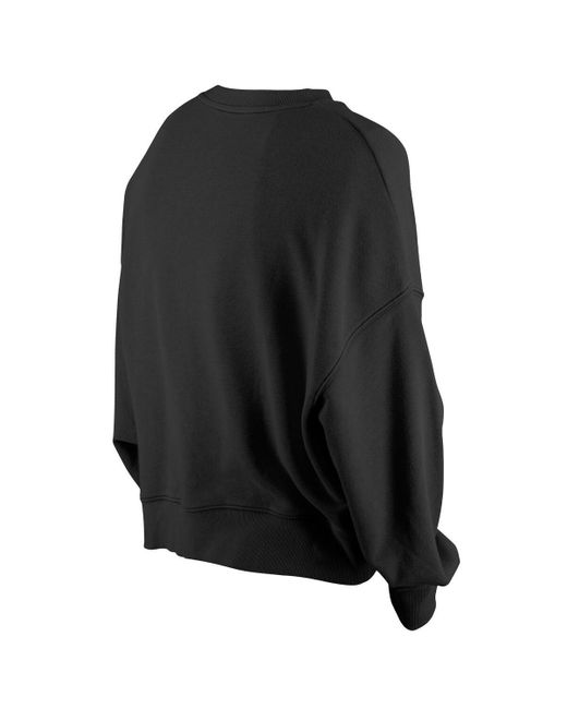 KTZ Black Detroit Lions Oversized Throwback Mineral Wash Crew Neck Sweatshirt