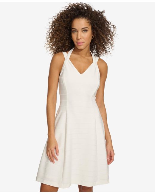 Kensie White Bandage Fit & Flare Dress