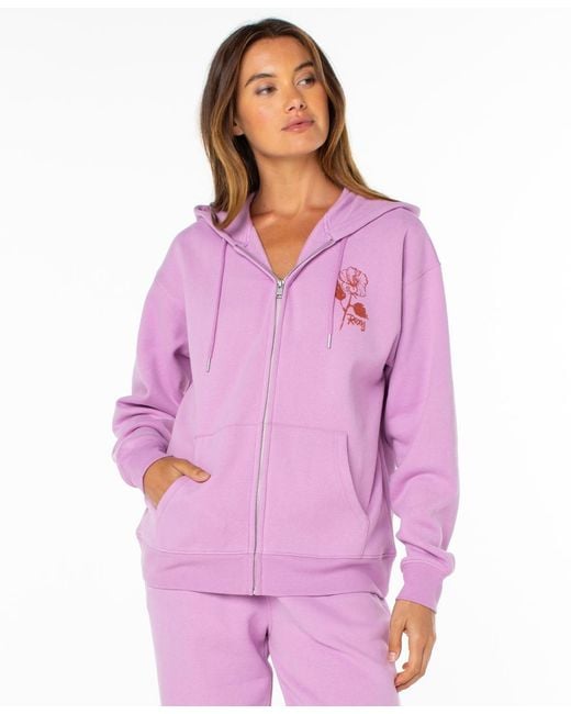 Roxy Purple Tidal Front-zip Hoodie