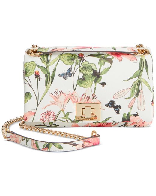 INC International Concepts Metallic Soft Ajae Floral Flap Crossbody