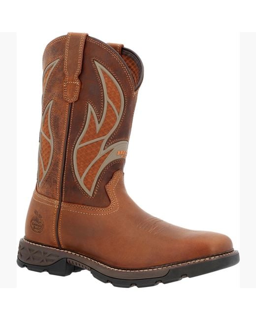 Georgia Boot Brown Carbo-tec Flx Pull-on