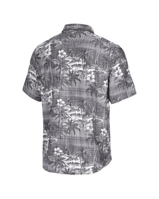 Tommy Bahama Gray Ohio State Buckeyes Coconut Point Isla Palmetta Camp Button-up Shirt for men