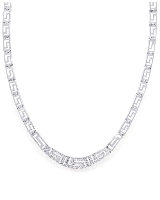Macy's Metallic Diamond Accent Greek Key Necklace