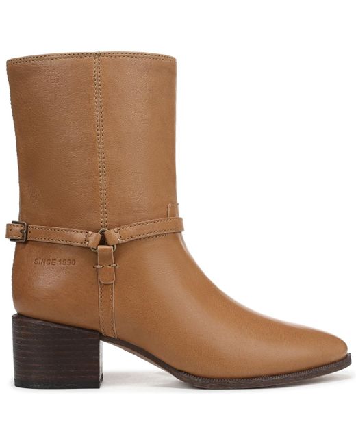 Franco Sarto Brown Kian Round Toe Pull On Short Boots