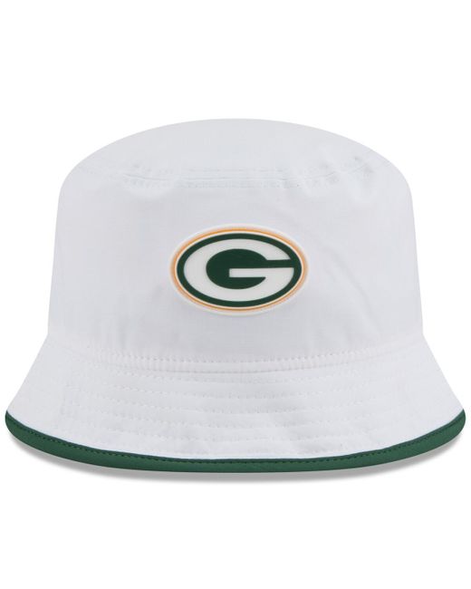 KTZ White Green Bay Packers 2025 Nfl Training Camp Stretch Bucket Hat for men