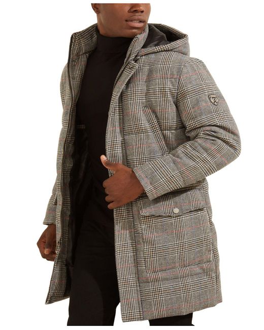 Guess Synthetic Arctic Trax Plaid Puffer Jacket for Men Lyst