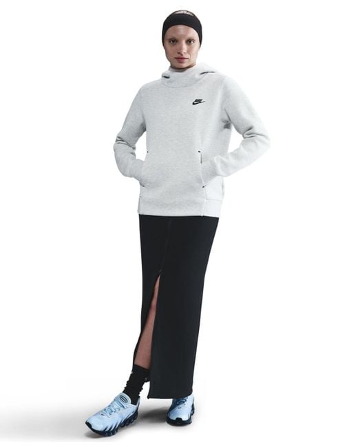 Nike Women's White Sportswear Tech Fleece Pullover Hoodie