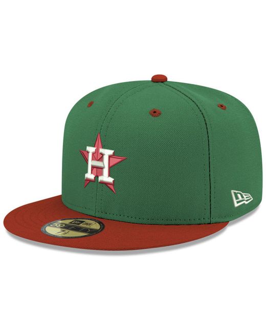KTZ Houston Astros Green Red 59fifty Fitted Cap for men
