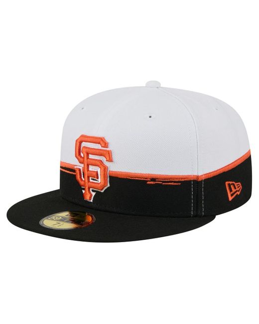 KTZ Black/white San Francisco Giants Paint Stroke 59fiftyâ Fitted Hat for men