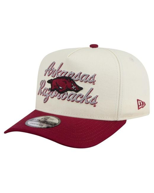 KTZ Multicolor Cream/cardinal Arkansas Razorbacks Vintage Chainstitch 9fifty A-frame Snapback Hat for men