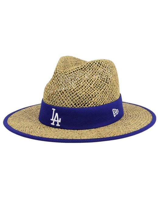 KTZ Blue Los Angeles Dodgers Training Straw Hat for men