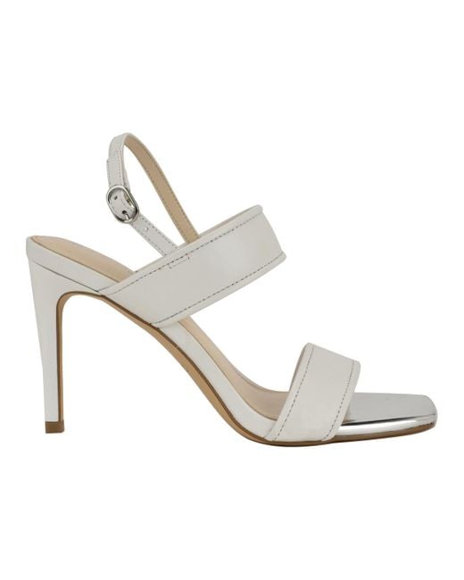 Calvin Klein Metallic Amour Double Band Slingback Stiletto Sandals