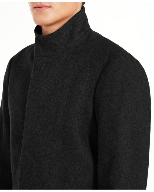 Calvin Klein Wool Mayden Slimfit Overcoat in Black for Men Lyst