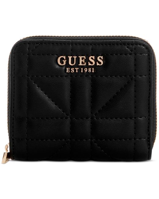 Guess Black Assia Slg Small Zip Around Wallet