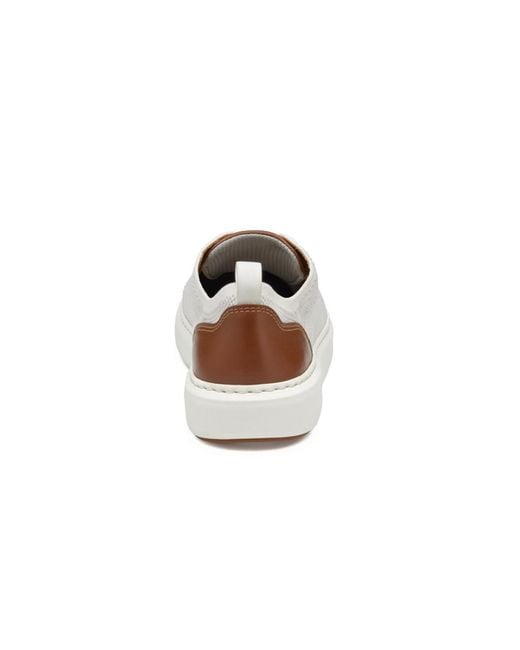 Johnston & Murphy White Anders Knit U-throat Sneaker for men