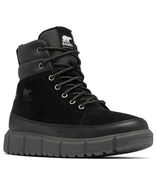 Sorel Black Round Toe Boots for men