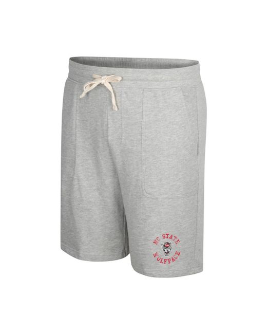 Colosseum Athletics Gray Distressed Nc State Wolfpack Love To Hear This Terry Shorts for men