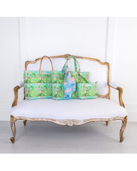 Evelyn & Kate Green Floral Quilted Pouch