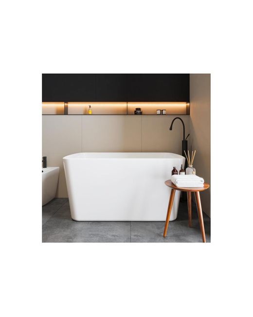 Gaomon Black 49"acrylic Freestanding Bathtub,square Shape Janpanese Soaking Tub