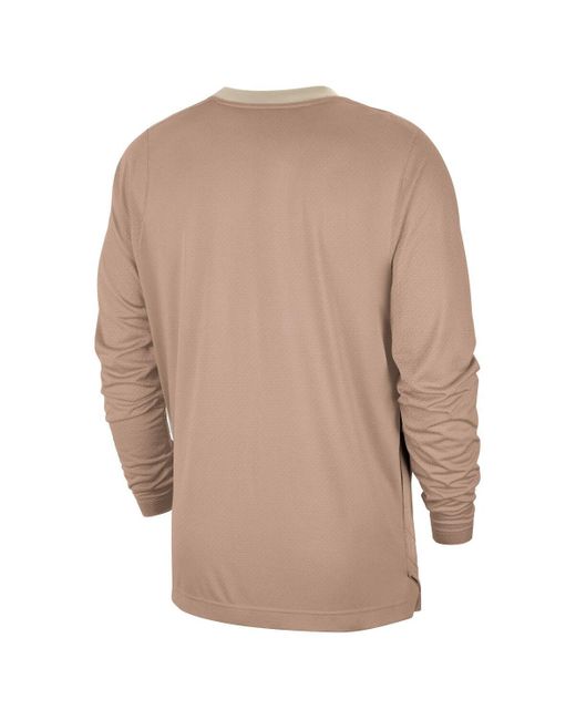 Nike Natural Chicago Bulls 2024/25 City Edition Authentic Pregame Performance Long Sleeve Shooting T-shirt for men
